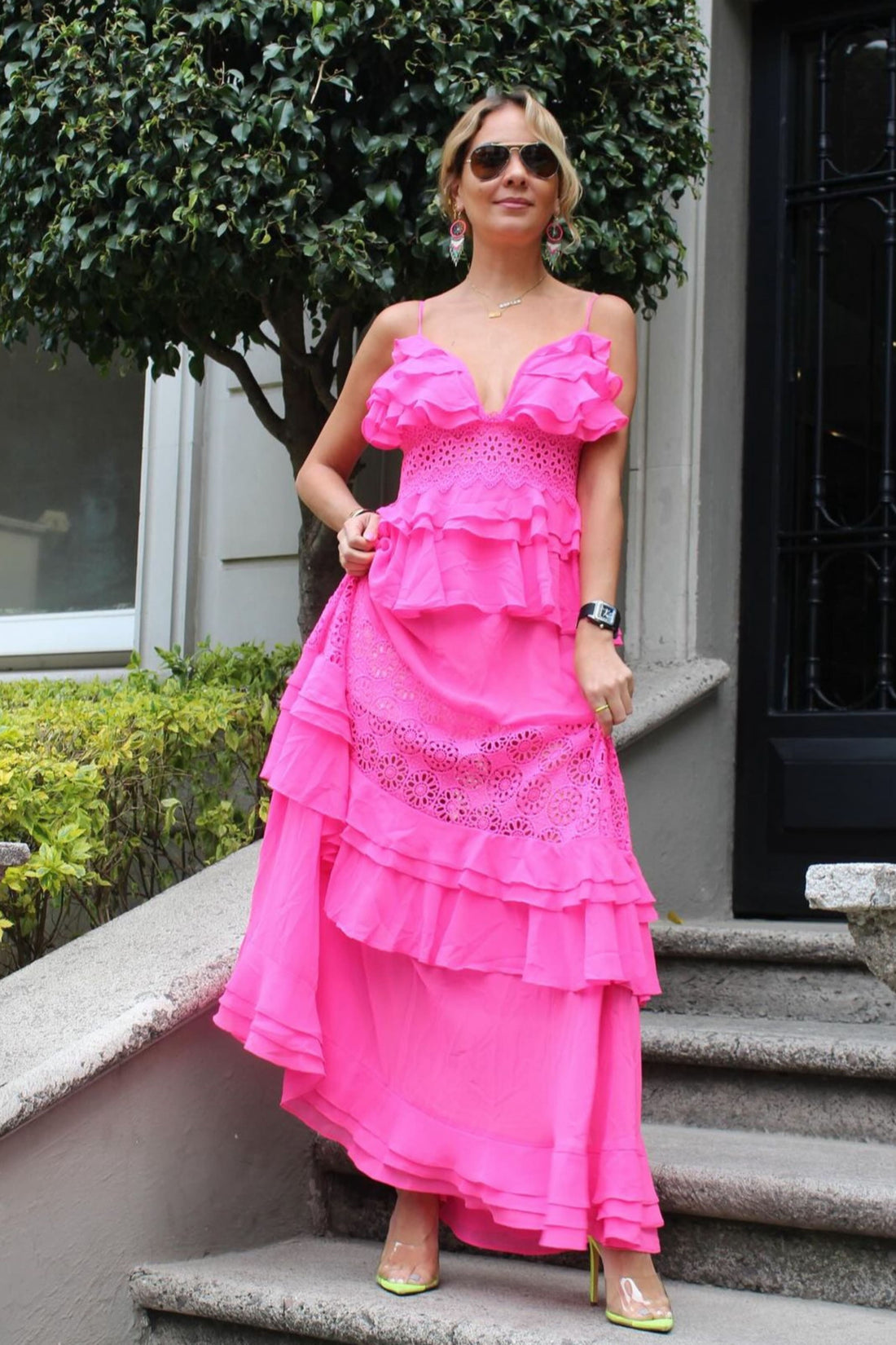 Pink V Dress